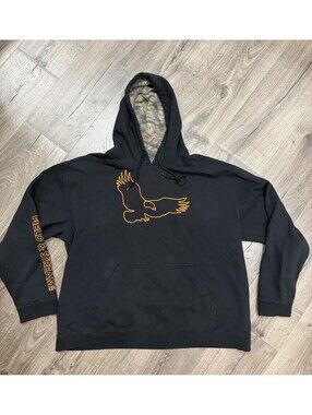 Field & Stream Black Eagle Graphic Hoodie Camo Lined Sweatshirt Mens XL